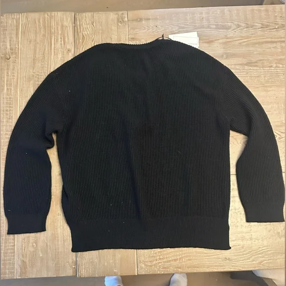 Michaela Beurger Black Knit Sweater w Woman’s Legs Embroidered On - NWT Size M